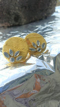 Round Clothes stone Earrings