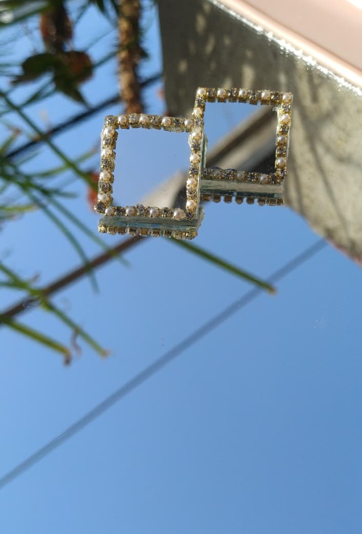 Square Mirror Studs